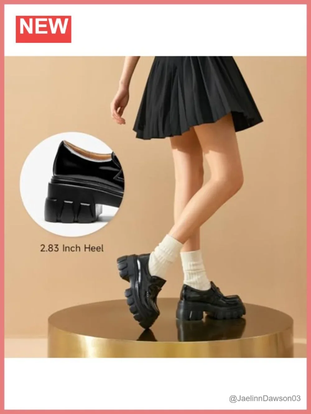Women's Chunky Lug Sole Platform Loafers, Slip-on Business Casual Dress Shoes